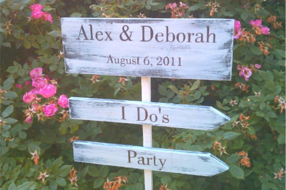 Wedding Signs in Your WEDDING COLORS STYLE 3pc Set Rustic Wedding Beach