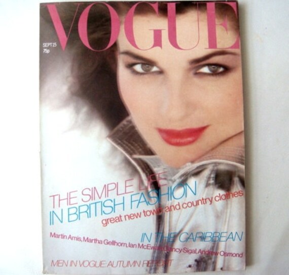Vintage British Vogue Magazine September 1979 1970s Fashion Mag Eva Voorhis