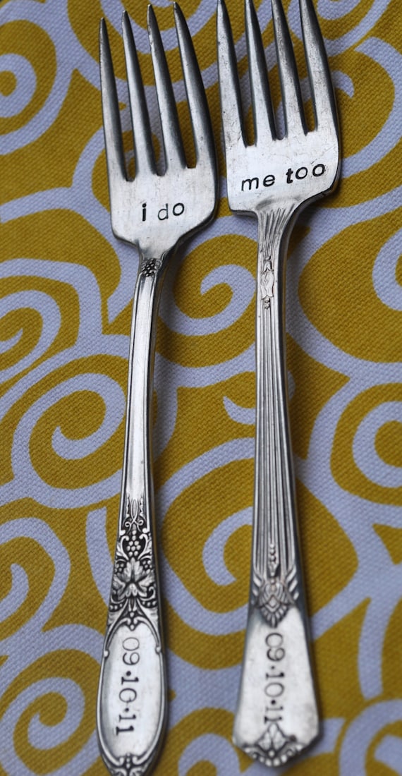 I do. Me too. Vintage Wedding Cake Fork Set Personalized with Wedding Date