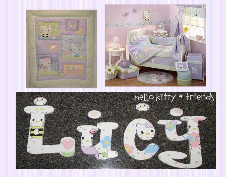 Hello Kitty Princess Custom Hand Painted Wall Letters