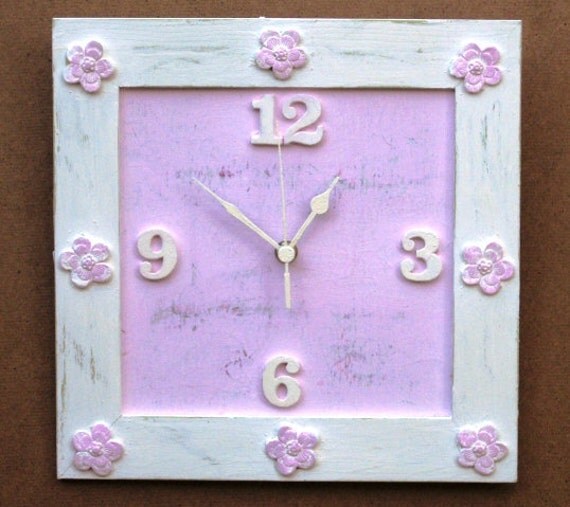 Creamy Pink Shabby Chic Wall Clock by tammnoony on Etsy Creamy Pink Shabby Chic Wall Clock by tammnoony on Etsy