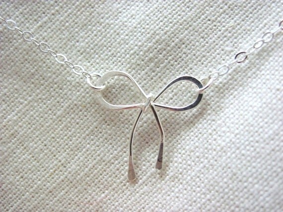 Sterling Silver Cutest Little Bowtie Necklace