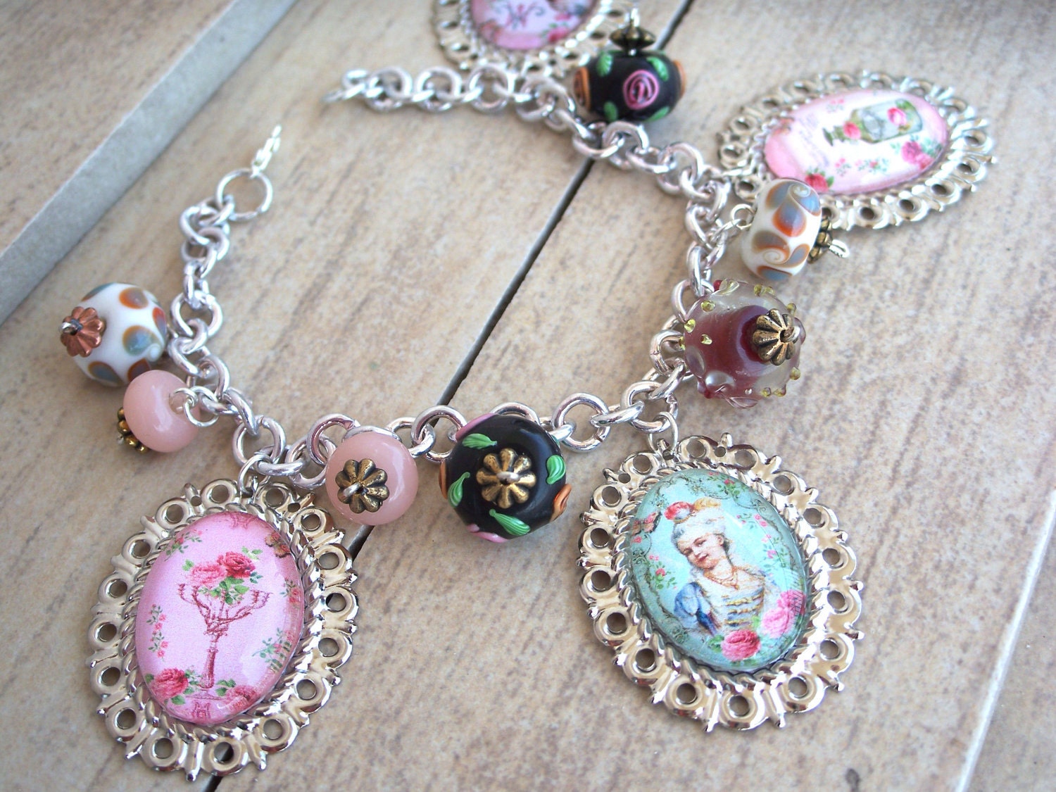 Marie Antoinette Of Our Heart-Impressive Photo Pendant Charm Bracelet-Available Only In My Shop