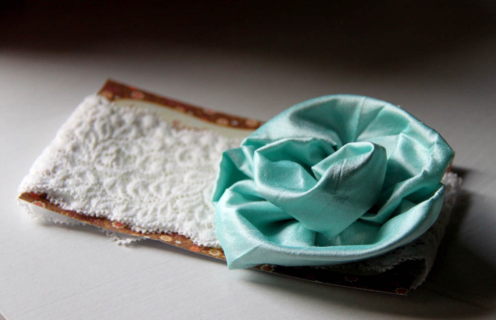 Noelle - Cyan structered bias rose  headband