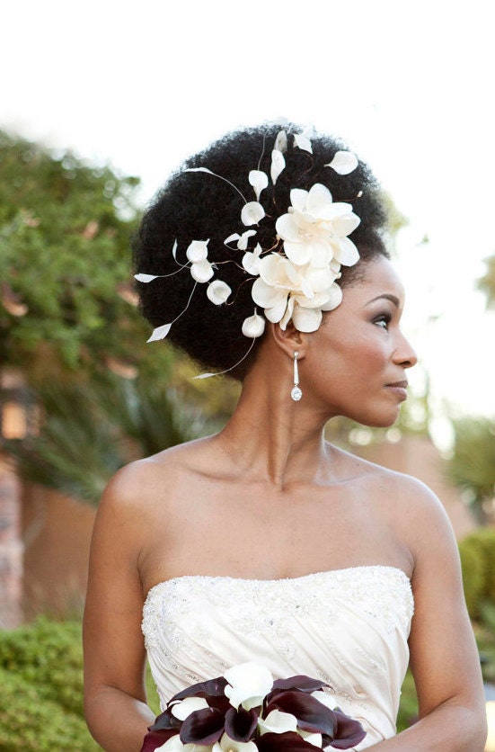 Champagne Cream Flowers Bridal Headband