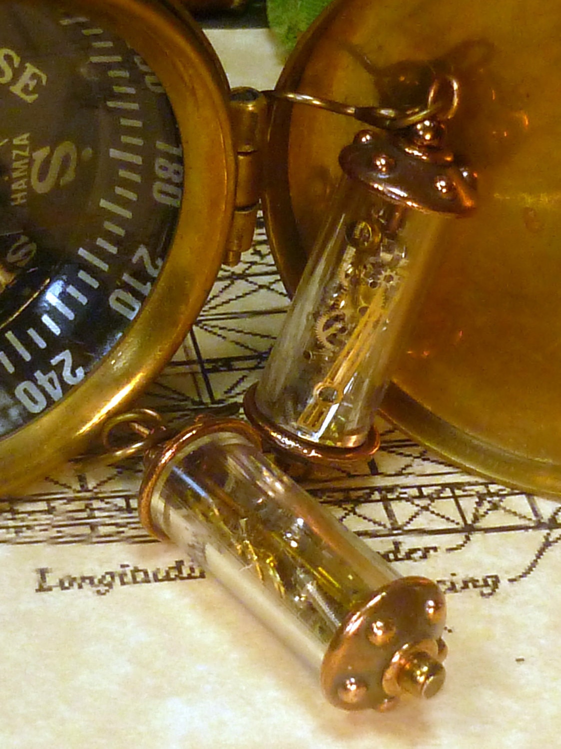 Steampunk earrings Victorian Conundrum E008