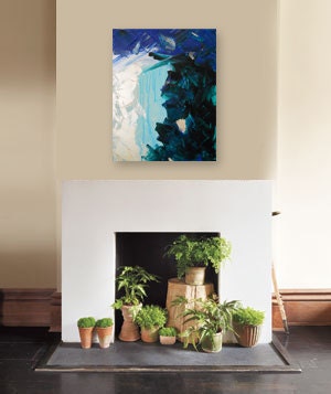 HANGiNG LAKE original abstract modern painting - gallery fine art - contemporary interior design - ooak home wall decor - teal blue