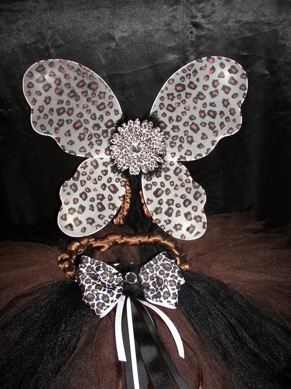 Cheetah Fairy WIngs and Tutu Set--