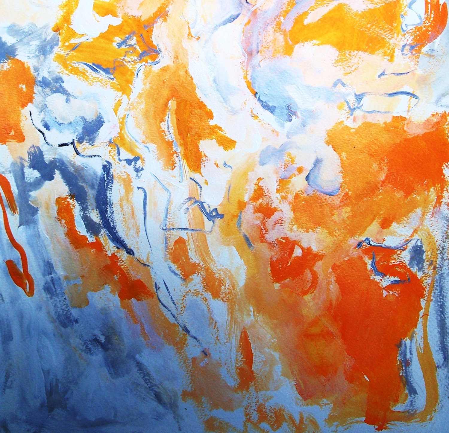 Orangina- Original Painting, 18x24, abstract, bold, contemporary, vibrant