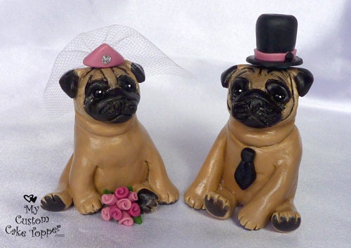 Custom Dog Wedding Cake Toppers Pug From MyCustomCakeTopper