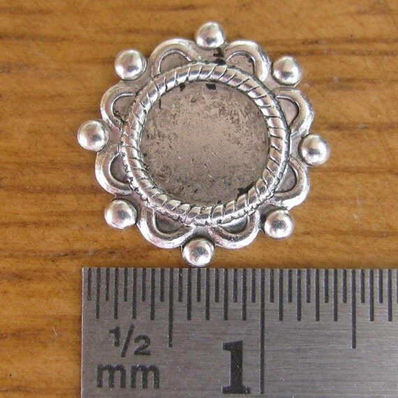 12 Antique Silver 7mm Setting Cameo Cabochon Stone 809
