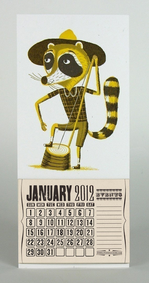 racoon mini calendar