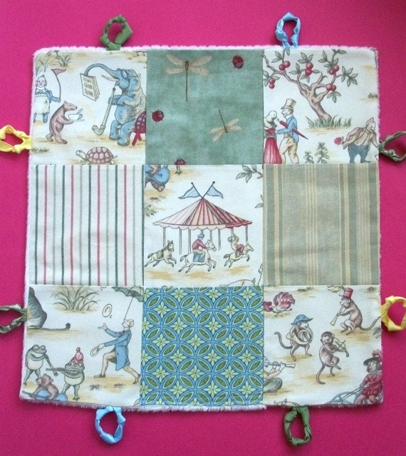 Large Patchwork Lovey Clutch with Circle Knotties by Dolce Dreams