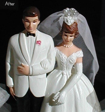 Vintage upcycled Wilton wedding cake topper From JewelChick