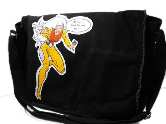SuperHero Woman - Canvas Messenger Bag - Large Cross Body Style for School, Travel, Book, Laptop