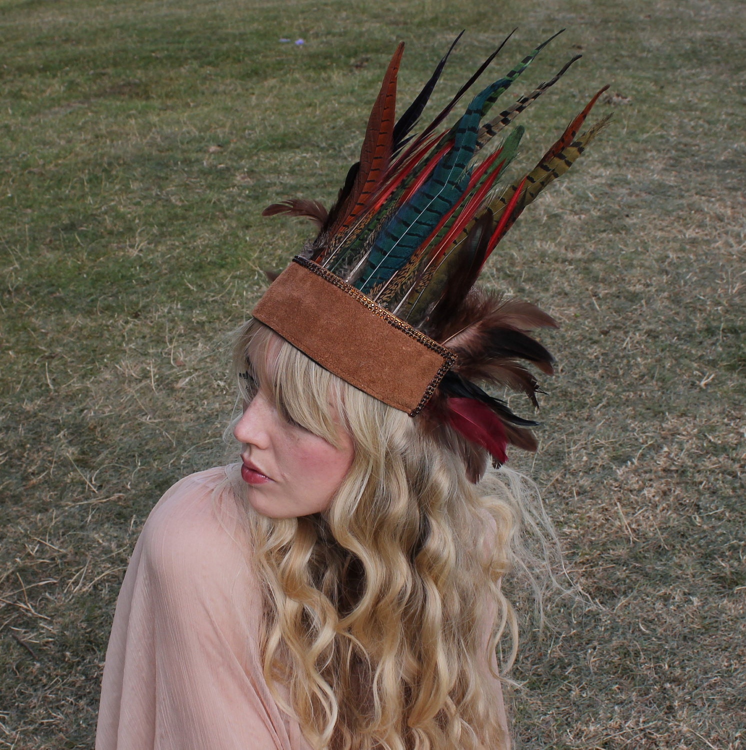 Feather and Leather headpiece