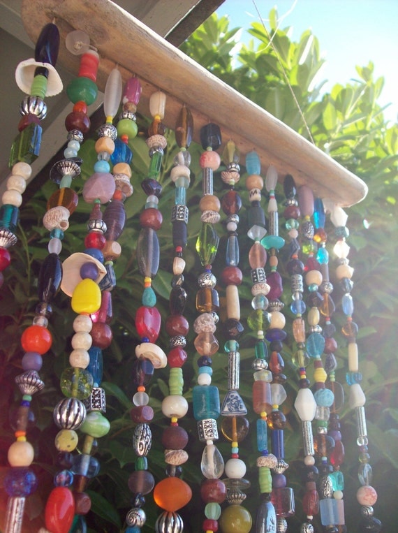 MADE TO ORDER Rainbow Suncatcher with natural driftwood and colorful beads