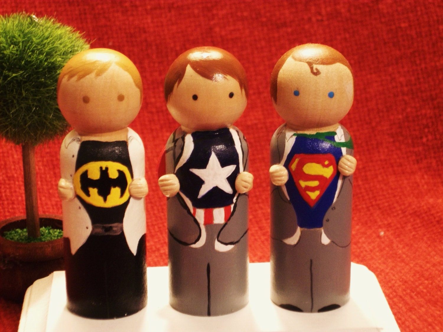 Superhero personalizado y su torta de novia Topper-Batman, Superman, Thor, Capitán América, Ironman-personalizado para usted