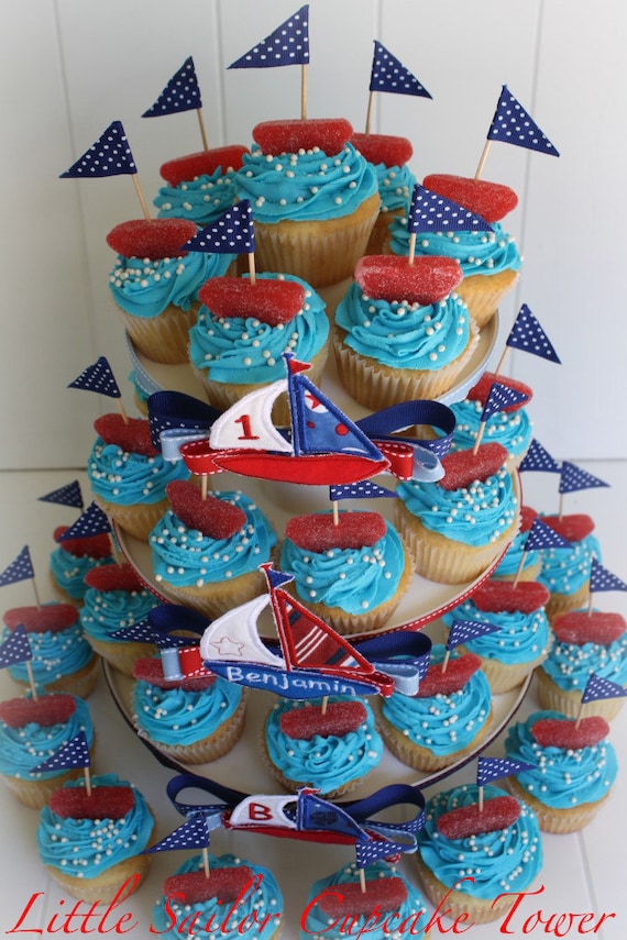 Little Sailor Personalized Cupcake Tower