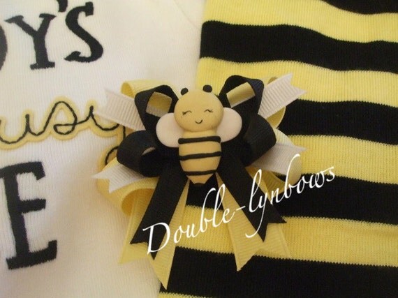Child, Toddler, Infant bow M2M gymboree Bee Chic with Center from Double-lynbows