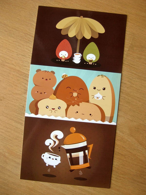Cute Tea and Coffee Postcards (Set of 3)