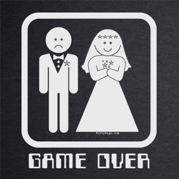 Game Over T Shirt funny tuxedo bachelor party wedding humor Black