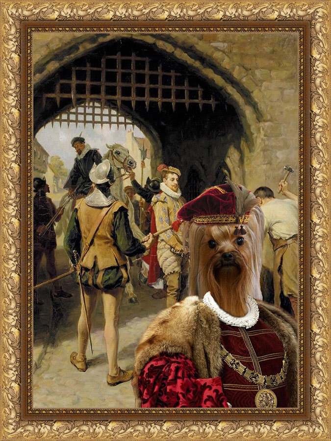 Yorkshire Terrier - The City Gate FINE ART CANVAS PRINT