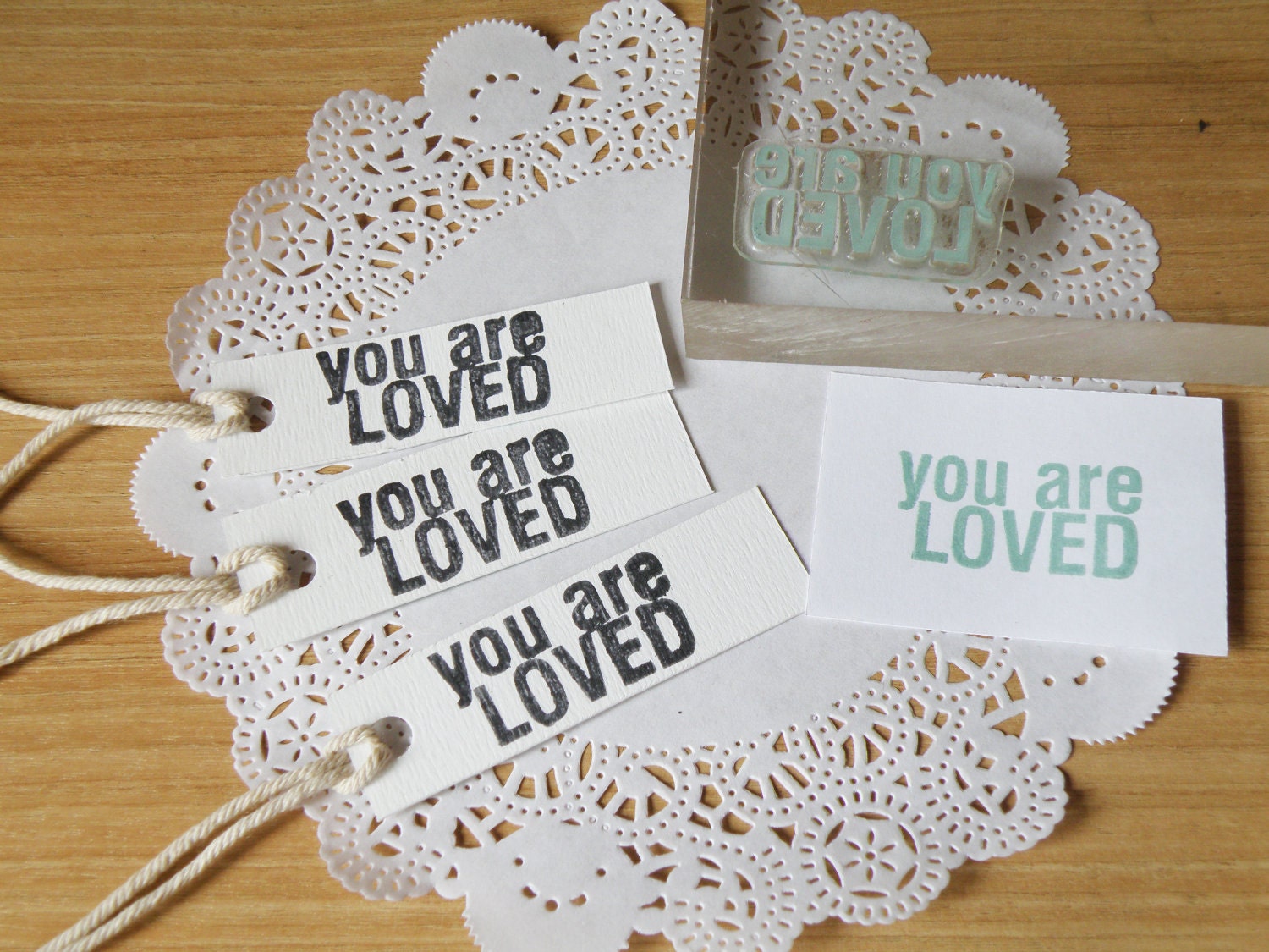 You are loved clear stamp