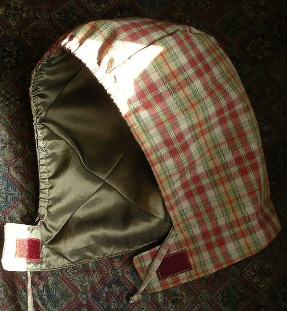 Rain Hood Travel Carrying Bag - Upcycled from New Scrap Fabric - For Your Purse or Backpack - Be Prepared for Rain