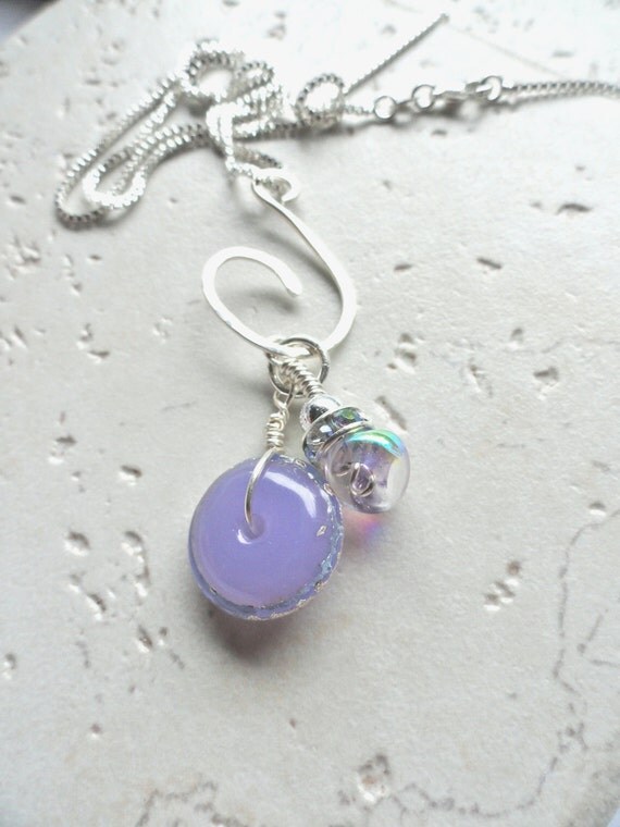 Orchid Purple Lampwork Bead Pendant