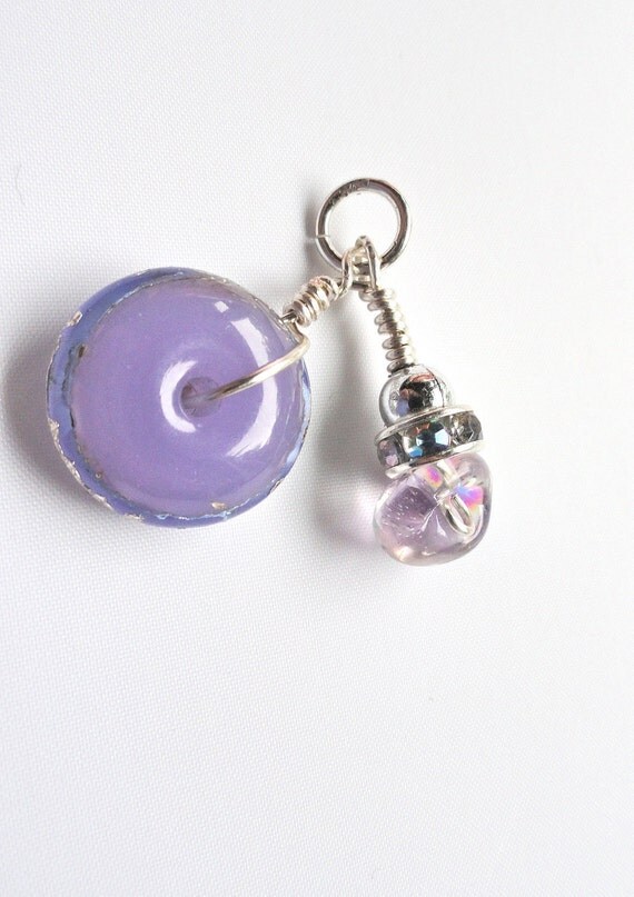 Orchid Purple Lampwork Bead Pendant