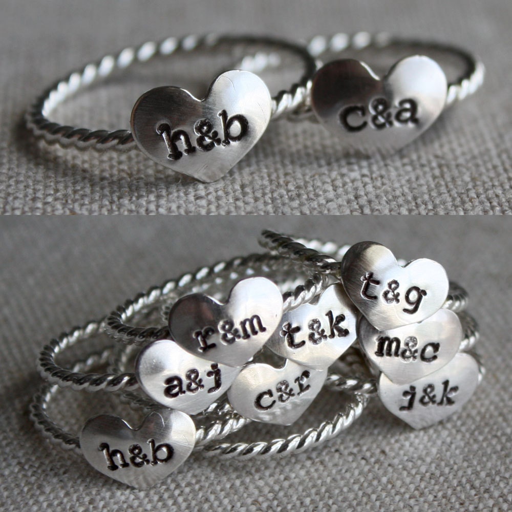 true love ring - sterling silver and stamped with your initials