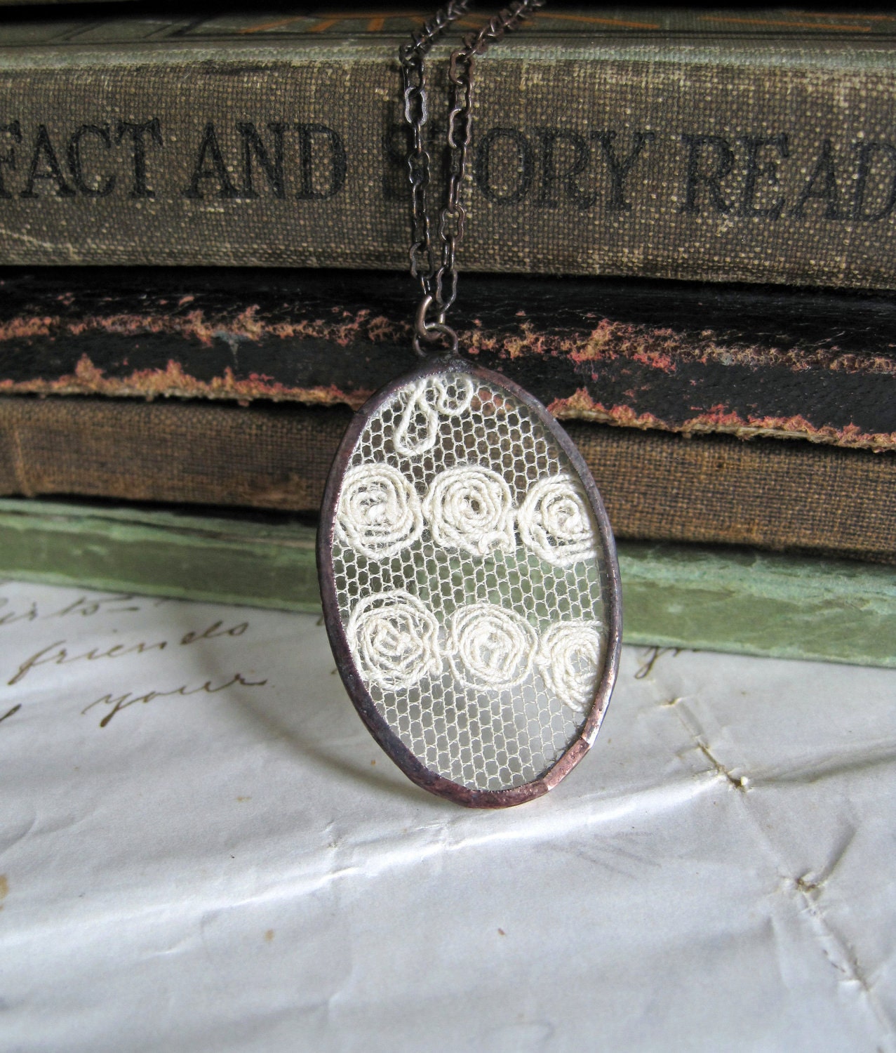 Circled Lace Necklace Vintage