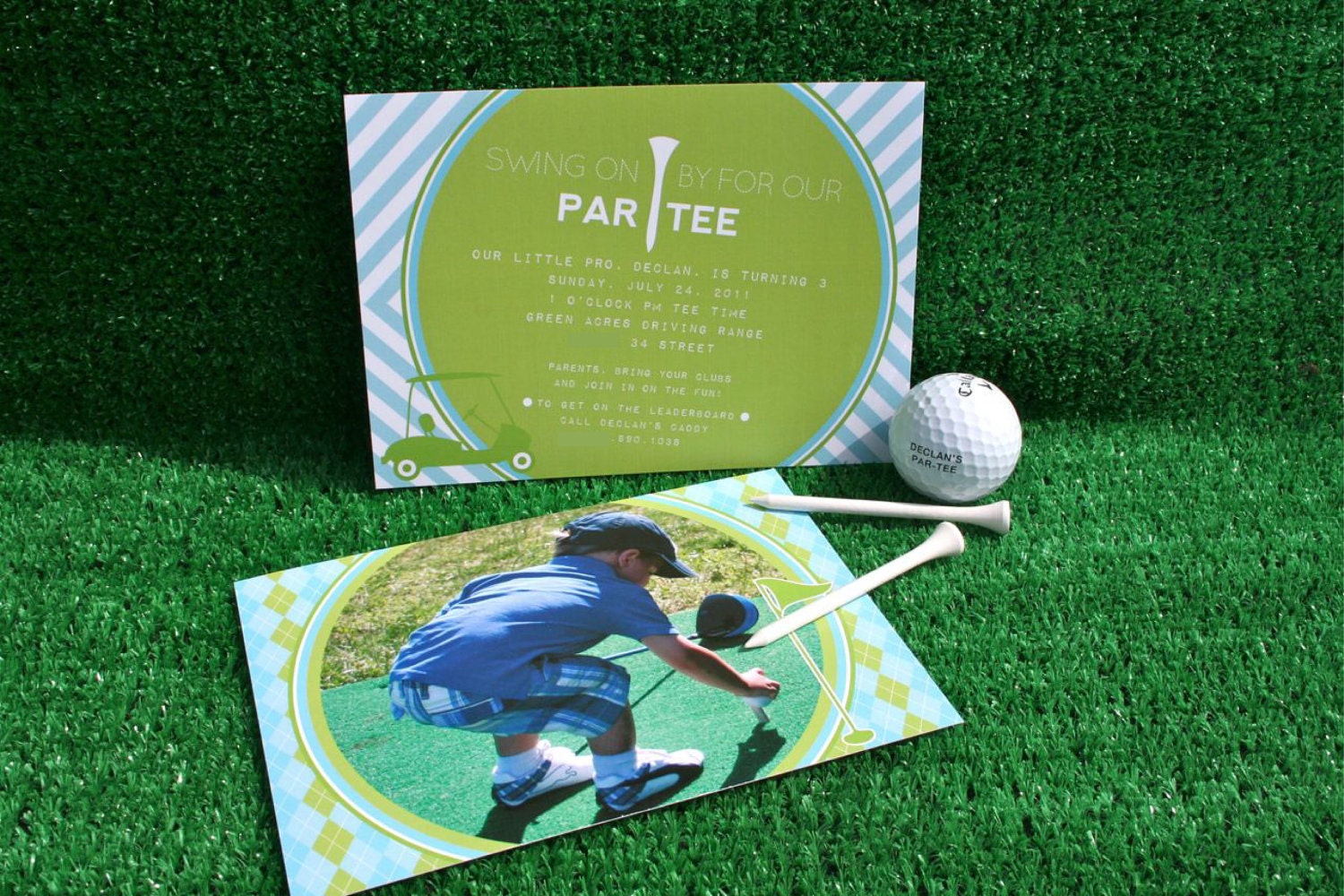 PREPPY GOLF Birthday Party Invitation - Hole in One Golf Invitation - Customized Printable Invitation