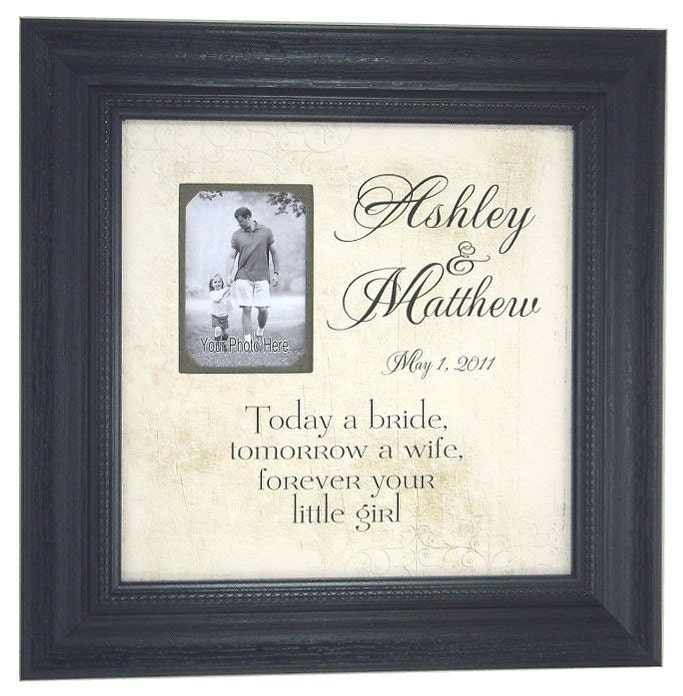 Picture Frame Wedding Gift Father Mother Bride TODAY A BRIDE tomorrow wife