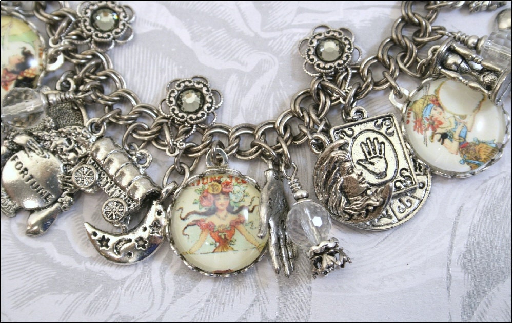 Gypsy Fortune Teller, Vintage Inspired Charm Bracelet