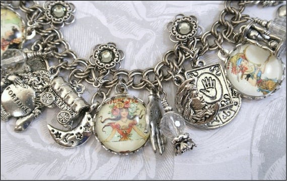 Gypsy Fortune Teller, Vintage Inspired Charm Bracelet