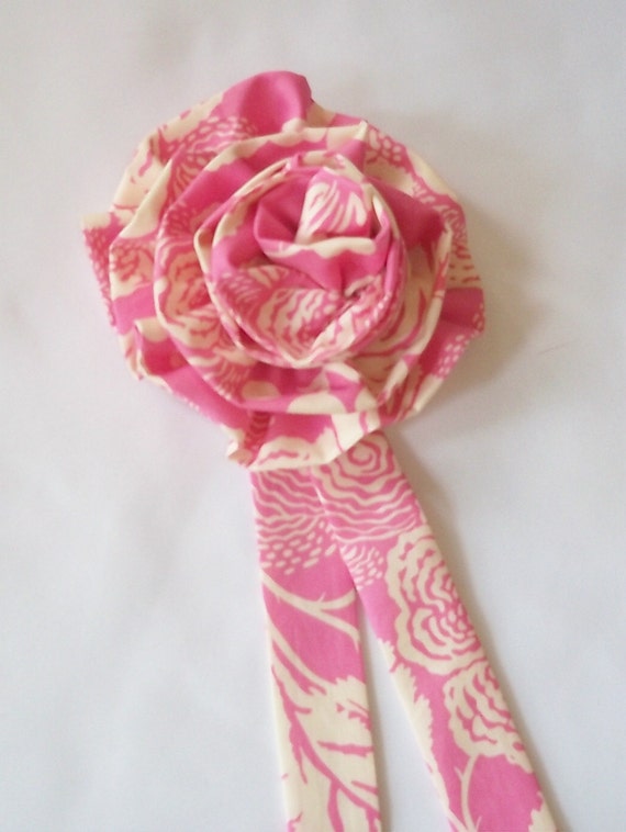 Wedding Rose Bows of Printed Fabric Pew Bows Wedding Decorations
