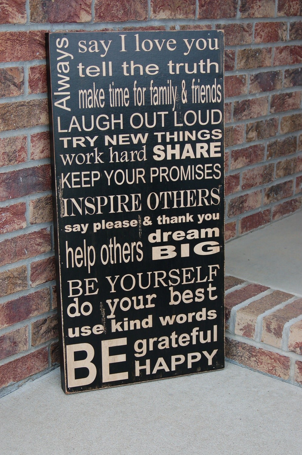 Family Rules Subway Art Wood Sign - Extra Large - 18x36