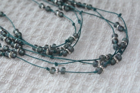 23" Handknotted triple strand hemp necklace