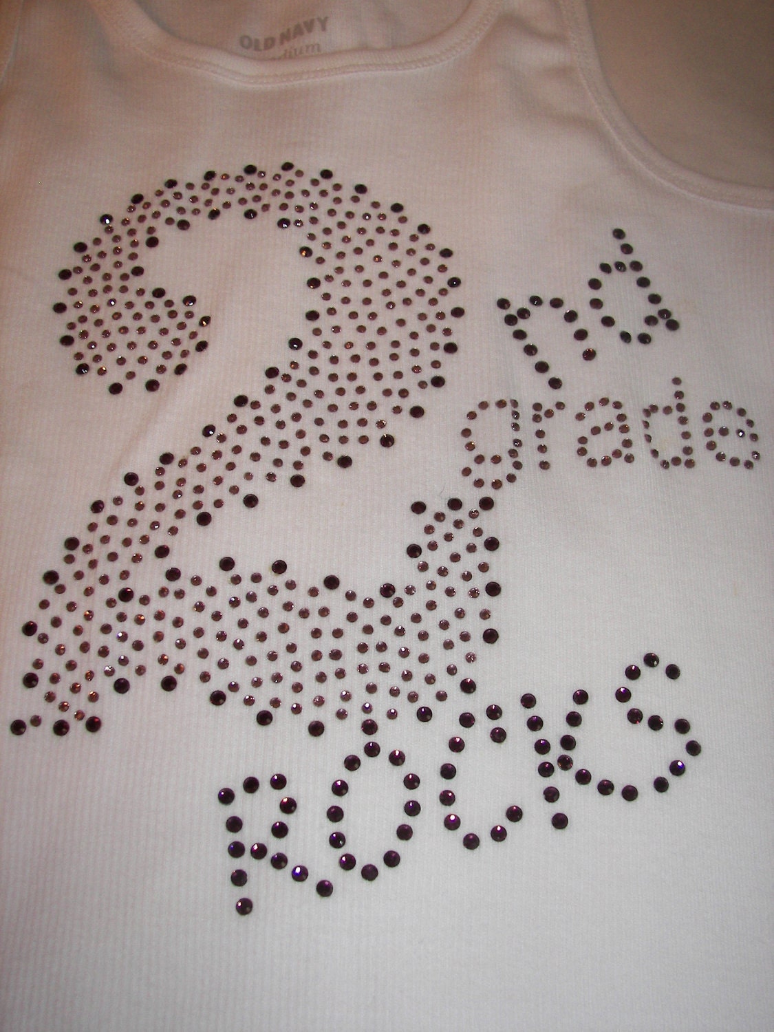 2nd Grade ROCKS Bling Tees and Tanks--Can be customized with your child's grade