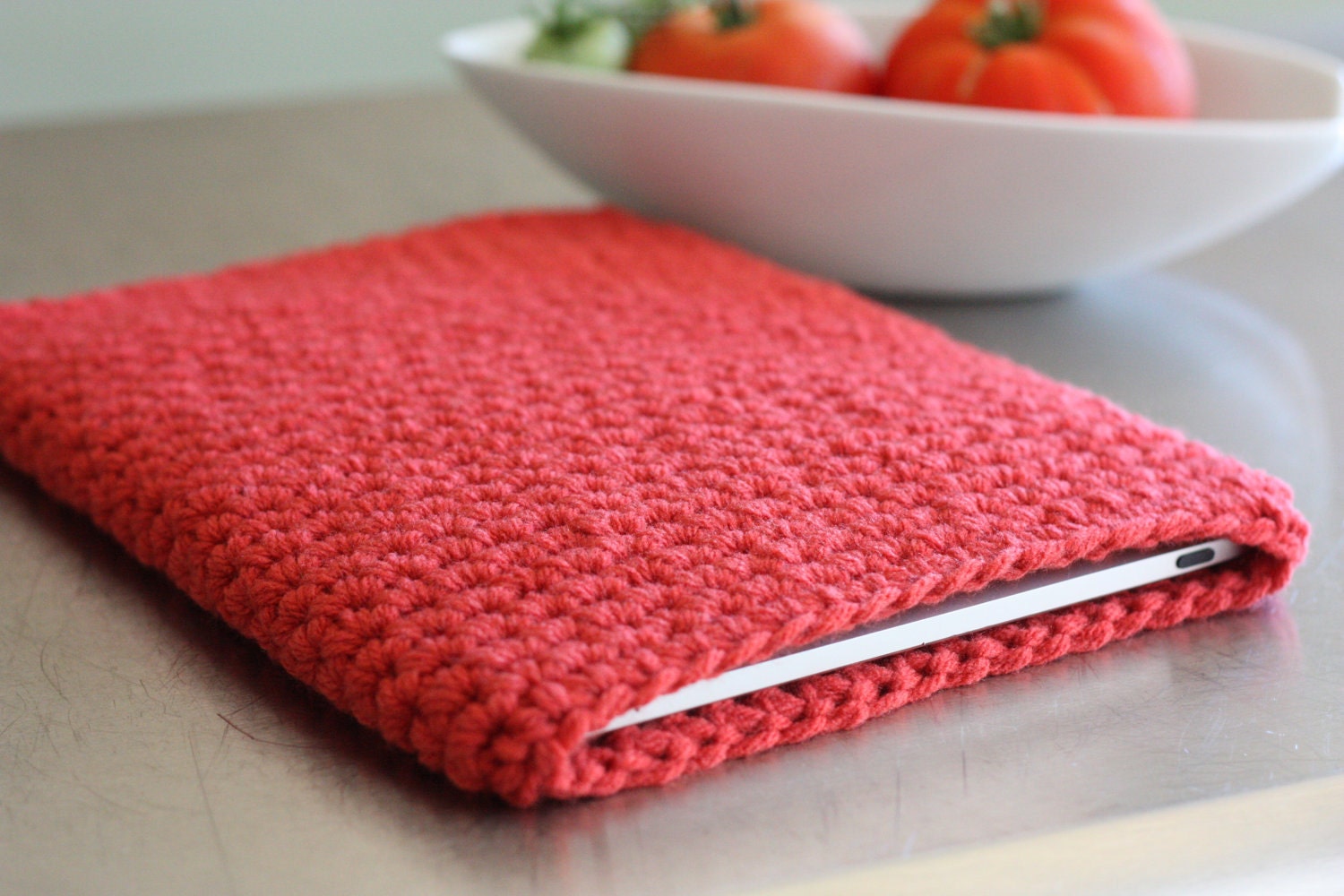 iPad sleeve,  cover  or case - CORAL pink orange