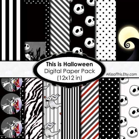 Nightmare Before Christmas This is Halloween Digital Paper Pack 12x12 
