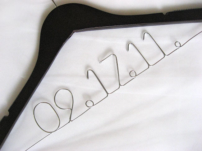 Personalized Wedding Date Hanger - SHIPPED in 48 HOURS - Bridal Hanger, Wire Hanger, Wedding Name Hanger
