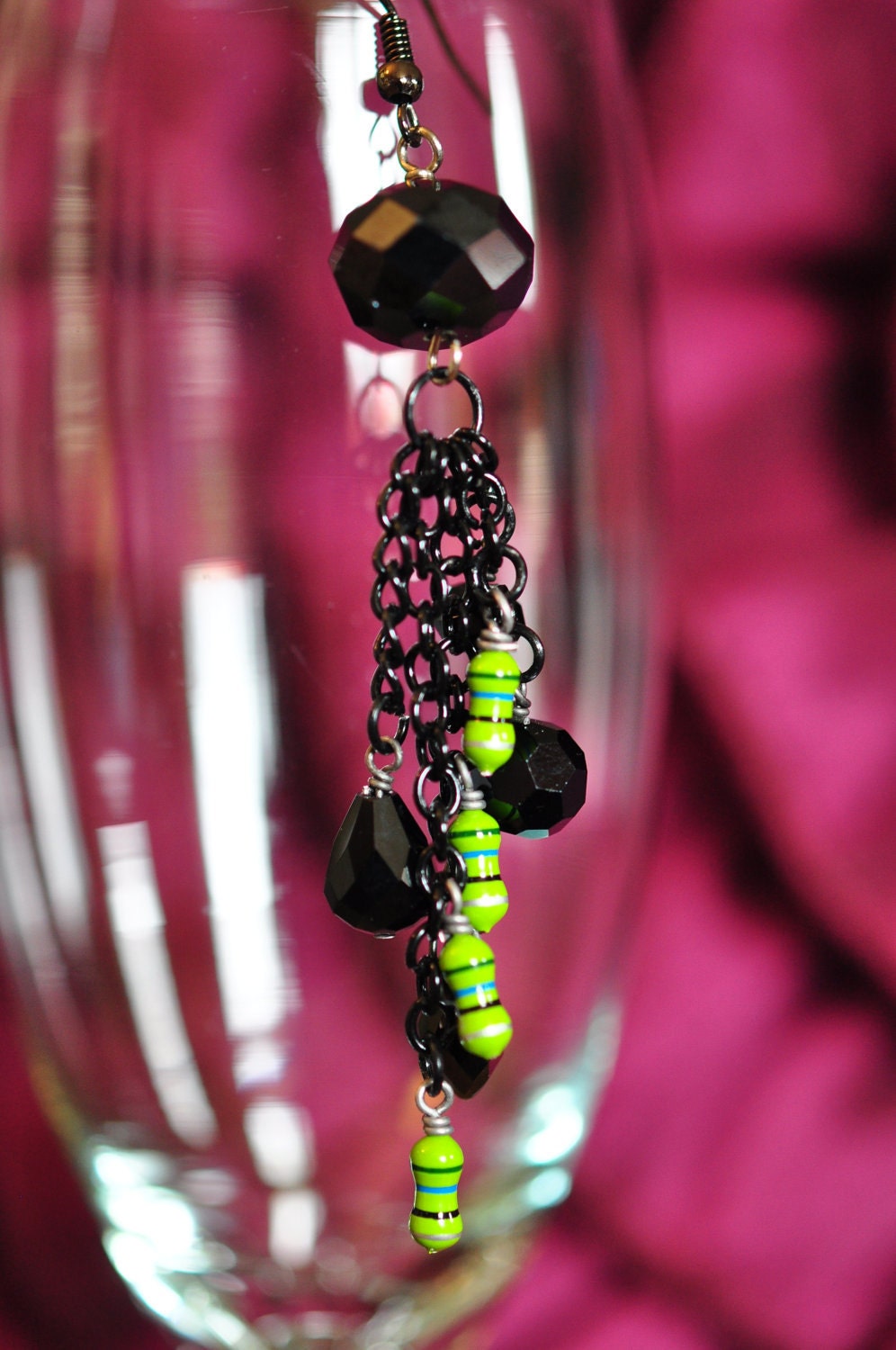 Green and Black Jelly Resistor Earrings