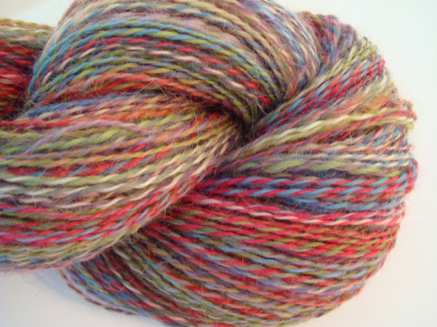 Handspun Wensleydale Yarn "Toy Story" Fingering 2-Ply 328 yds