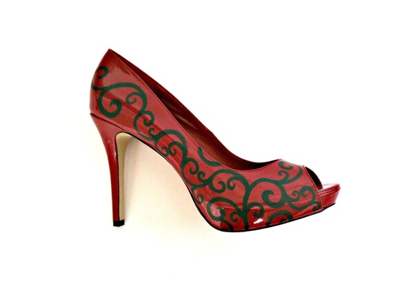 red shoes with black laces