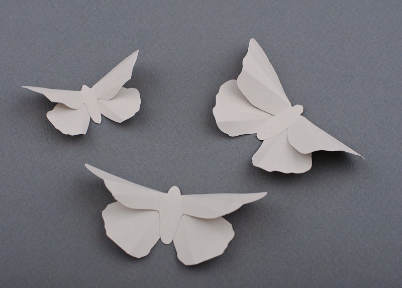 3D Butterfly Wall Art: 10 Timberwolf Silhouettes for Girls Room, Nursery, and Home Art Decor