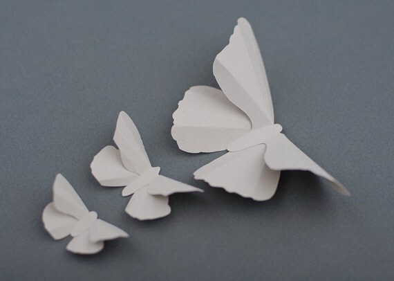 3D Butterfly Wall Art: 10 Timberwolf Silhouettes for Girls Room, Nursery, and Home Art Decor