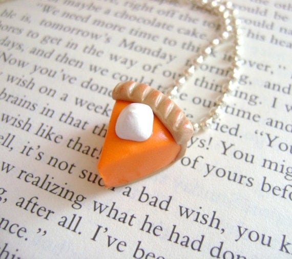 Pumpkin Pie Necklace- Handmade from Polymer Clay